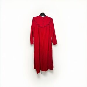 Lanz of Salzburg Prairie Core Polka Dot Cotton Flannel Nightgown Size P Cozy